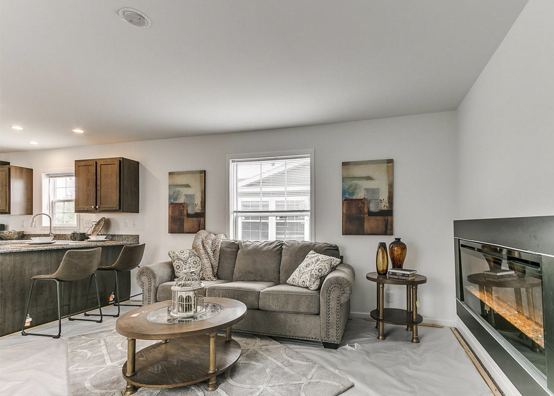 Modular home living room by Highland Manufacturing.