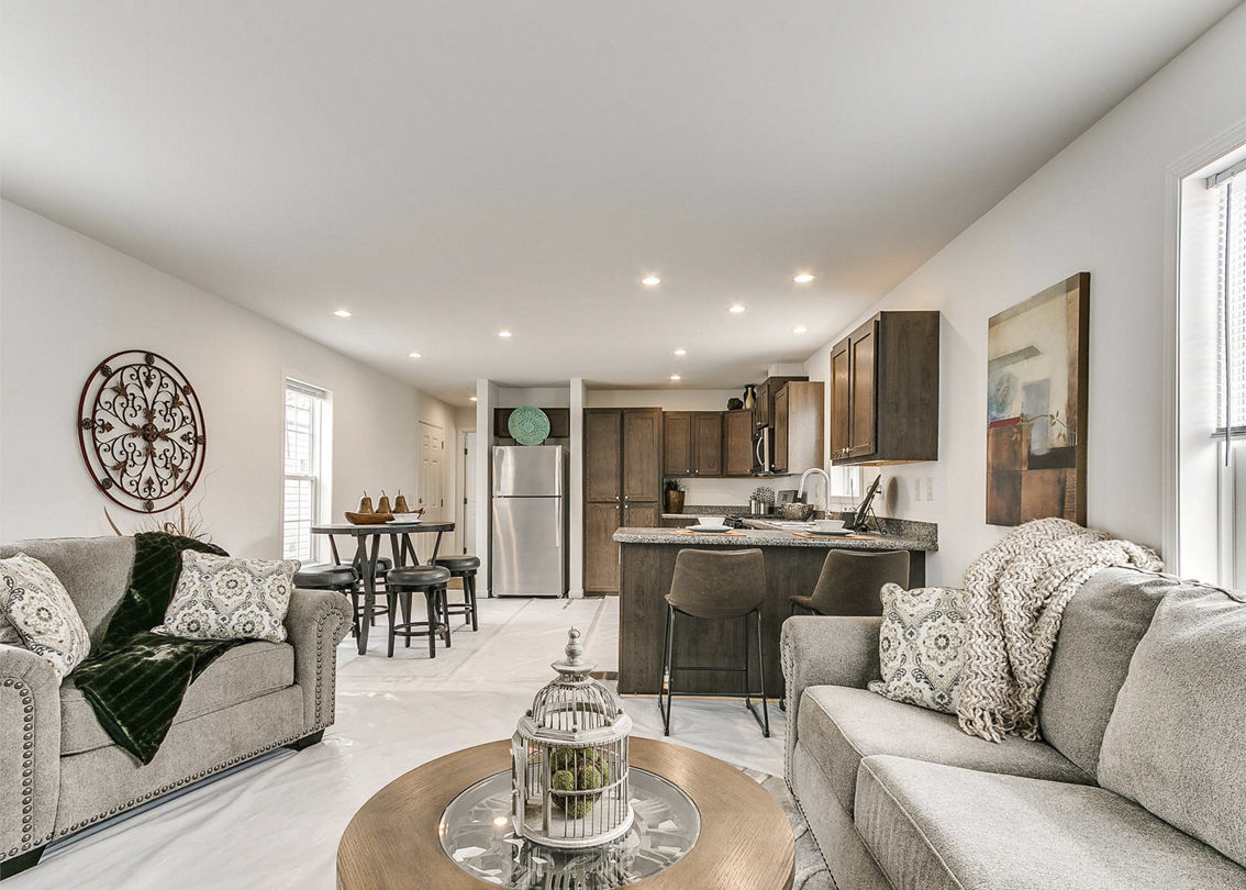 Modular home living room by Highland Manufacturing.